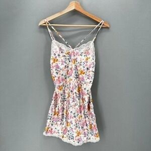 Victorias Secret Floral Cami Mini‎ Slip Dress Lace Womens S Chemise Y2K Babydoll